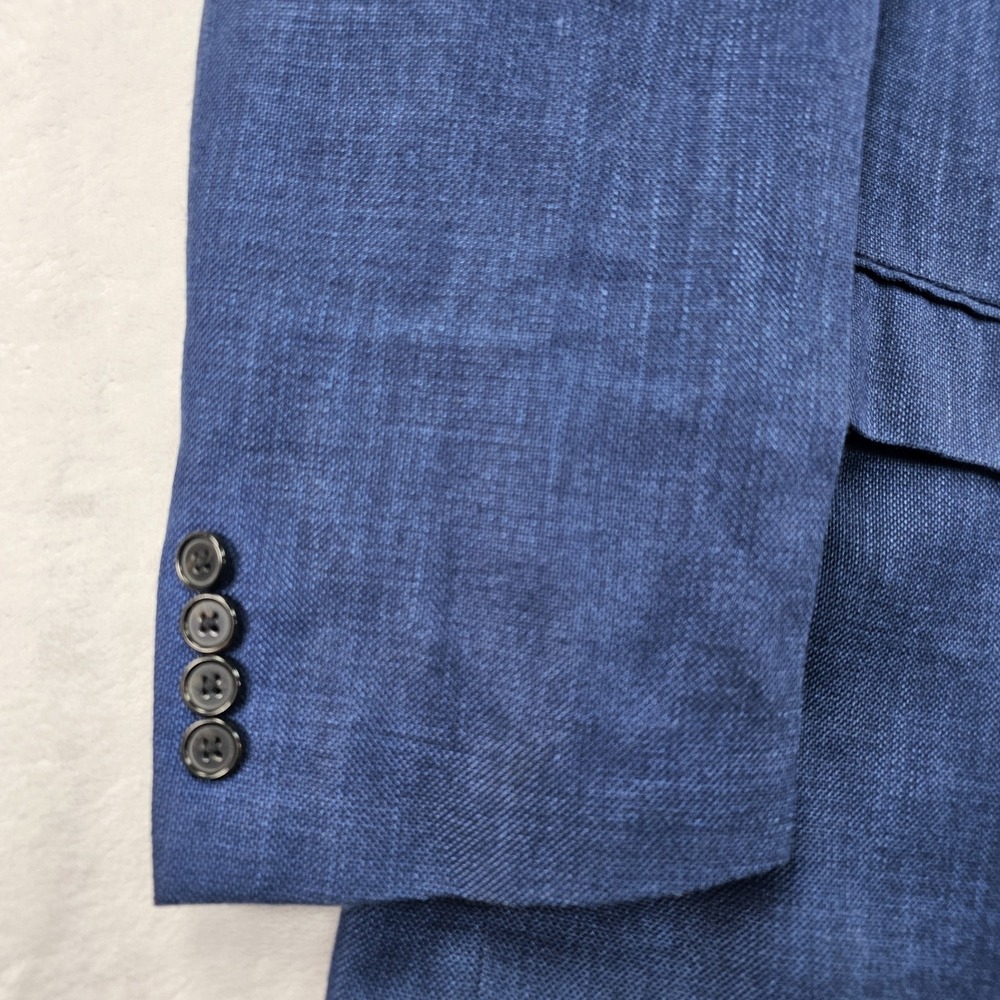 Ralph Lauren LRL Blazer Men's 52R Sport Coat Jacket Polyester Linen Blend Blue - Picture 4 of 12
